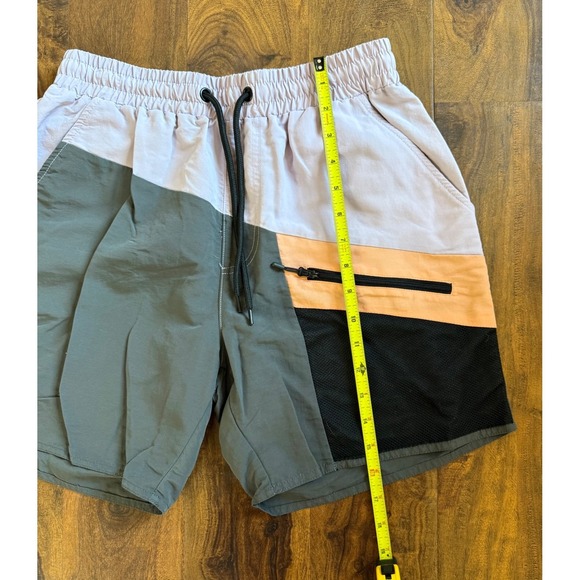 LIRA Men's M Shorts Drawstring Multicolor Nylon Activewear Elastic Waist Beach - Picture 5 of 6